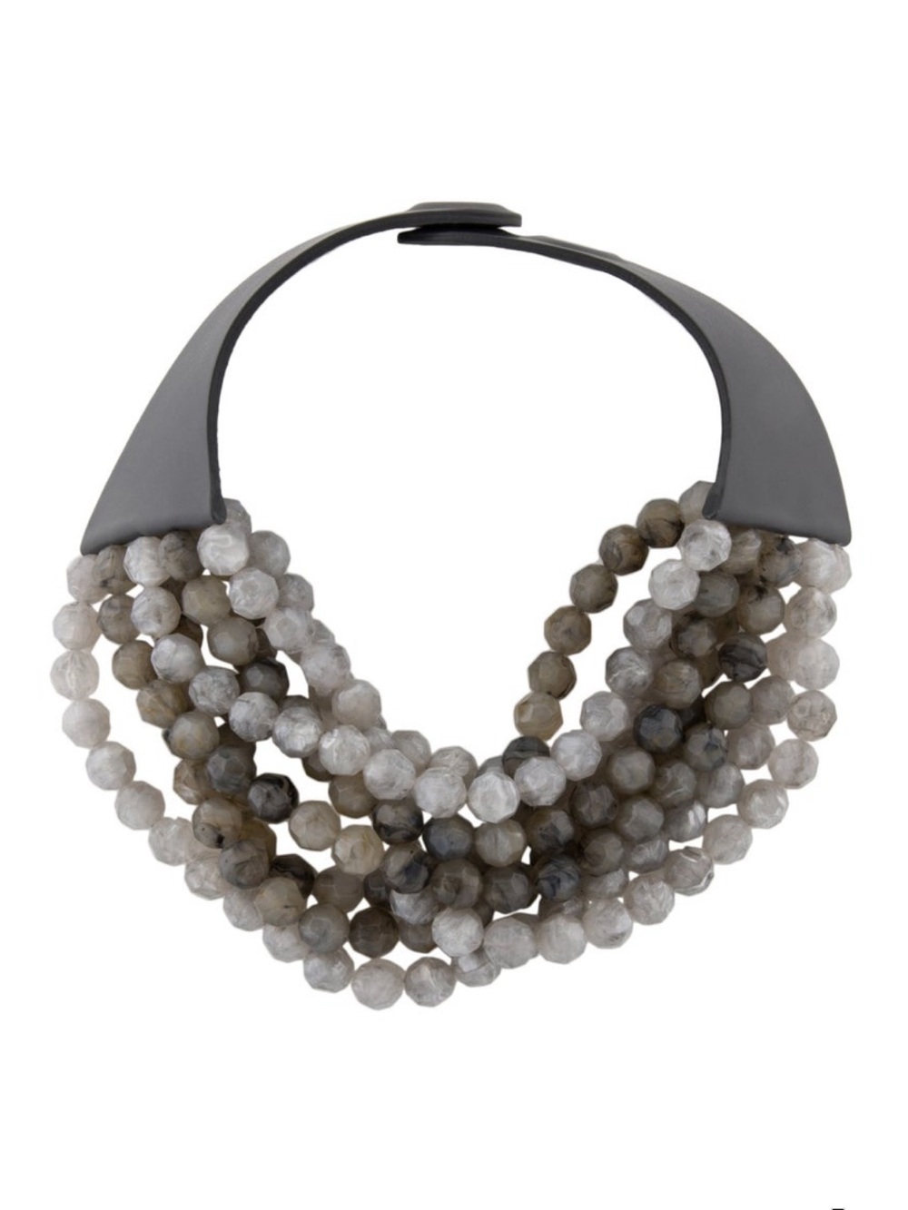 Fairchild Baldwin Multi-Strand Gray Bead Statement Necklace
